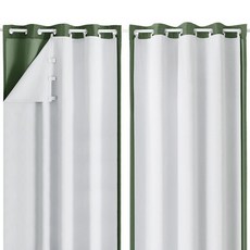 Aiyufeng 패널 2개 100% 암막 커튼 라이너 160cm(63인치) 커튼용 각 127cm(50인치) 너비 147cm(58인치) 세트당 라이너 2개 링 18개 작