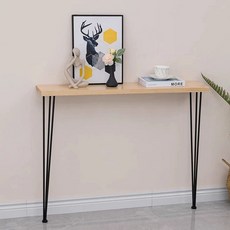 미니 슬림콘솔 장식테이블 현관 콘솔 좁은폭, 모으다, F. 검은다리(100x20x80CM)로그색상