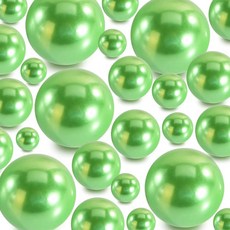 YULYNJQ 꽃병 필러 비즈 300피스 로열 블루 플로팅 비즈 센터피스 꽃병용 인조 진주 플로팅 캔들 웨딩 테이블 생일 테마 파티 홈 데코 메이크업 브러시 비즈 구멍 없음(, 300 Pieces, 초록색