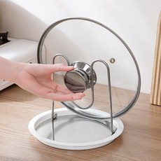 스테이인영 스텐 냄비뚜껑 조리도구 거치대, 1개, 실버
