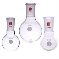 SYNTHWARE 圓底燒瓶 50ml 250ml 磨口燒瓶 單口燒瓶 實驗器材 玻璃燒瓶 欣維爾, 1個, 圓底燒瓶 250ml 14/20