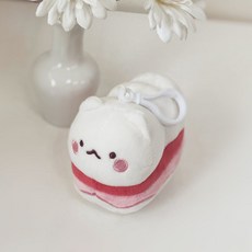 인형 디저트냥 3종 딸기모찌냥 가방고리, 1개, 혼합, 8cm