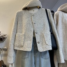 여성코트 루즈핏 모직코트 트위드코트 여성자켓 숏코트 CFG25122913 38
