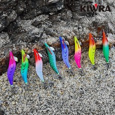 키우라 아리 에기 한치에기 2.2호 갑오징어 삐뚤이 바늘 K-919, 02 수박, 1개, 02 수박