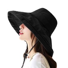 [CANFEEL] UV 컷 모자 레이디스 차양 모자 츠바히로 작은 얼굴 효과 턱 끈