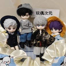 OB11 戀與深空 沈星迴娃娃 星星BJD可動人偶 二次元Q版生日禮物, 1個, 星星藍色格子襯衫,爽快下單的小寶送鞋襪配件小禮物哦