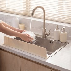 피크르 흡착식 바닥 강력 흡착 싱크대앞 물막이 실리콘 씽크대 물막이, 1개, 크림화이트