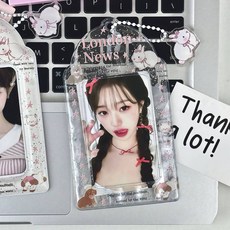 PVC透明卡套 追星愛豆3寸卡 飯卡校園卡收納掛件 潑墨兔兔卡包