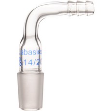 1420 수컷 유리 조인트와 8mm 호스 연결 실험실 제품이 포함된 Labasics 구부러진 입구 어댑터1420 조인트, 14/20 Joint