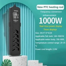 SUNSUN PTC 고출력 수조 방폭형 가열 막대 수족관 히터 자동 항온, EU adapter plug, 11 Three display 1000W, 1개