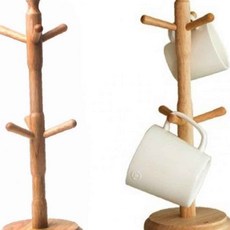 원목 페어프렌즈024 고무나무 머그 컵걸이 컵꽂이 머그컵걸이