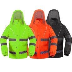 형광 오토바이 우비 상하의 세트 반사 방수 우의 배달 출퇴근 등산 낚시 레인웨어 방풍, 기본 방수 재킷(그린/오렌지/블랙 택1)