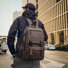 투니스 남성 패션 캐주얼 여행용 소프트 가죽 백팩