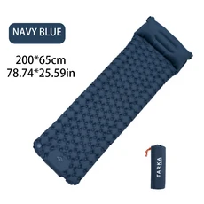 TARKA 2m 길이 풍선 매트리스 야외 캠핑 자체 팽창 Spliceable 하이킹 낚시 슬리핑 패드 Air Chusion, 03 navy