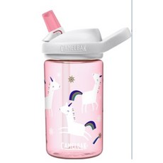 Camelbak EDDY 兒童吸管運動水壺 送防塵蓋 吸管刷 Chutemag 直飲 不鏽鋼, 1個, 雪花獨角獸, 粉色, 400ml
