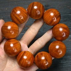 太行崖柏玉化糖心料手串 - 陳化紅高油密2.0佛珠 - 濃鬱香味, 30mm*9顆精品, 1個