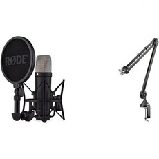 마이크 팝필터 기본형 팝스크린 잡음제거 SM6 쇼크마운트 및 팝 필터가 장착된 로드 NT1 5세대 콘덴서 - 블랙 PSA1