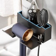 후아시스 무타공 헤어드라이기 거치대, 1개, 다크그레이