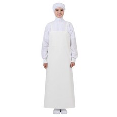 HACCP 식품공장 목편한 대형 우레탄 방수 앞치마 급식주방 어시장 공방, 화이트 대형 115x90, 1개