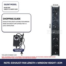 취향저격 창 배기 팬 자동 기계 신선한 공기 효율적인 주방 환기 시스템, 6)mute 80cm