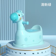 台灣爆品-兒童大小便軟凳0-6歲帶輪子男女寶寶如廁訓練馬桶坐便器, 绿色(送刷子)