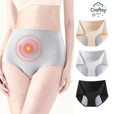 Craftsy 여성용 하이웨스트 샘방지 방수 면 생리 위생팬티 3종 세트