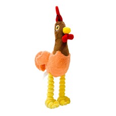 Phoenix菲尼斯 耐咬發聲磨牙狗玩具 寵物玩具 潔牙玩具, 1個, 公雞, 橘棕