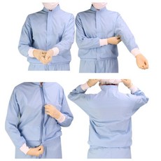HACCP통기성 쾌적착용 식품공장 위생복 상의 제빵공장 해썹유니폼 면혼방, 1개, 바지 스카이블루