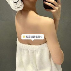 山茶花浴巾女浴裙毛巾幹髮帽三件套, 1個, 山茶花 浴裙+毛巾+幹髮帽 3件套