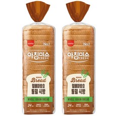 삼립 통밀식빵 쫄깃한 식감 곡물 풍미 가득 24슬라이스, 755g, 2개