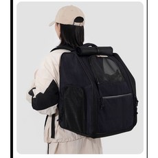 HiDREAM寵生幾何 寵物旅行雙肩包 寵物外出包 寵物包 寵物提籠, 烏木黑, 1個