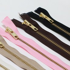 60cm) 메탈점퍼지퍼5#(골드)-6컬러 jgn _ 의류용지퍼 5호금속지퍼 5호쇠지퍼, 브라운, 1개