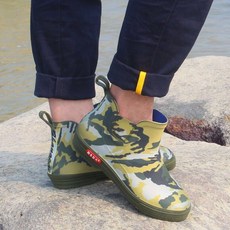 차쿠 남자 여름 장마철 패션 밀리터리 장화 레인부츠