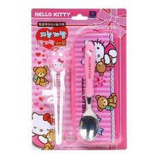 헬로키티 지능개발 젓가락 숟가락 가방세트 여아 유아 아동 교정젓가락, 1개