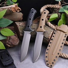 6mm 두꺼운 풀탱 나이프 K478 택티컬 캠핑 등산 칼, 블랙