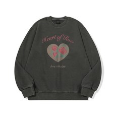 꼼파뇨 로즈 하트 피그먼트 스웨트셔츠 스모크블랙