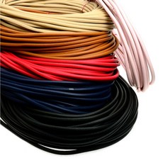 가죽공예 - 천연 소가죽 원형 가죽끈(굵기 10mm) *50cm 단위* 가방 핸들 손잡이 허리띠 끈, 네이비, 1개