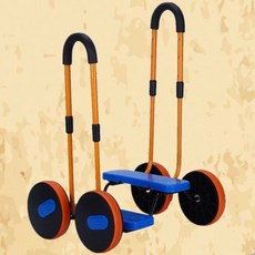 체력을기르는운동 페달롤러 감통치료 감각통합치료 체육교구 놀이치료실, 조절 가능 손잡이 저소음 바퀴 그린