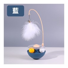 寵物旋轉不倒翁玩具 逗貓益智自嗨, 藍色, 1個