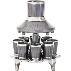 GIFTS PLAZA D 에나멜 안의 유다이카 분수 8컵 1온스 키덜트 아이템 실버, Gray