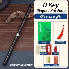 초보자용 대나무 플루트 분리형 내구성 휴대용 횡형 전문 연주용 목관악기, 1개, 14. D Key-Single Joint, 기본