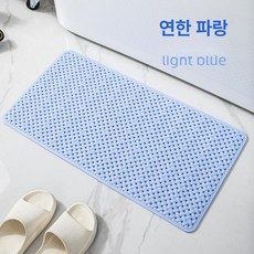 욕실 방수 미끄럼방지 샤워 매트 화장실 발매트 흡착 소프트 바닥 깔개, 1개, 라이트블루
