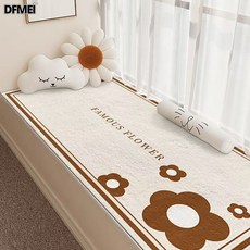 DFMEI 現代簡約輕奢飄窗墊窗臺墊臥室陽臺榻榻米柔軟防滑陽臺墊子家用, 咖花