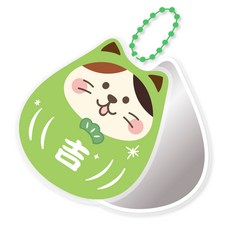 Twinko 貓吉達摩福寶喵系列 壓克力旋轉鏡, 1個, 阿吉福寶喵-綠