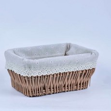 라탄 피크닉 바구니 세트 4인 식기포함, 1개, O. 세로 직조 연한 커피색 마포 40300