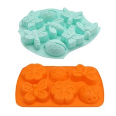 동물 비누 틀 2팩 대형 3D 실리콘 매트 초콜릿 케이크 캔디 쿠키 베이킹 클레이 아이스 DIY 하드 구미 큐브 트레이 세트 장식 수제 공예 곰 모양, Butterfly
