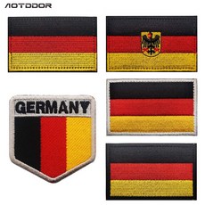 AOTDDOR 독일 국기 GERMANY 오각형 독수리 디자인 찍찍이 벨크로 자수 와펜 패치