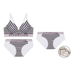게스 속옷 언더웨어 노와이어스트라이프 풀컵 브라1개팬티2개세트GCWBR312GCWBP312 JTG343 IOD035