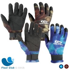 AROPEC 潛水手套 2mm 防寒手套 G-505A 藍迷彩/酒紅迷彩, 藍迷彩,S, 1個