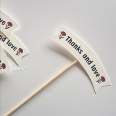 미니픽 어버이날 토퍼 데코픽 꽃집 베이커리, 블랙, 20개